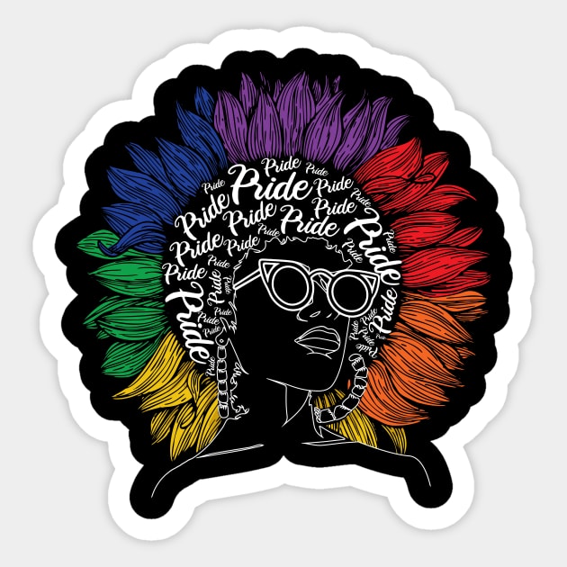 Black Woman Pride LGBT Gay Rainbow Gift Sticker by Lones Eiless